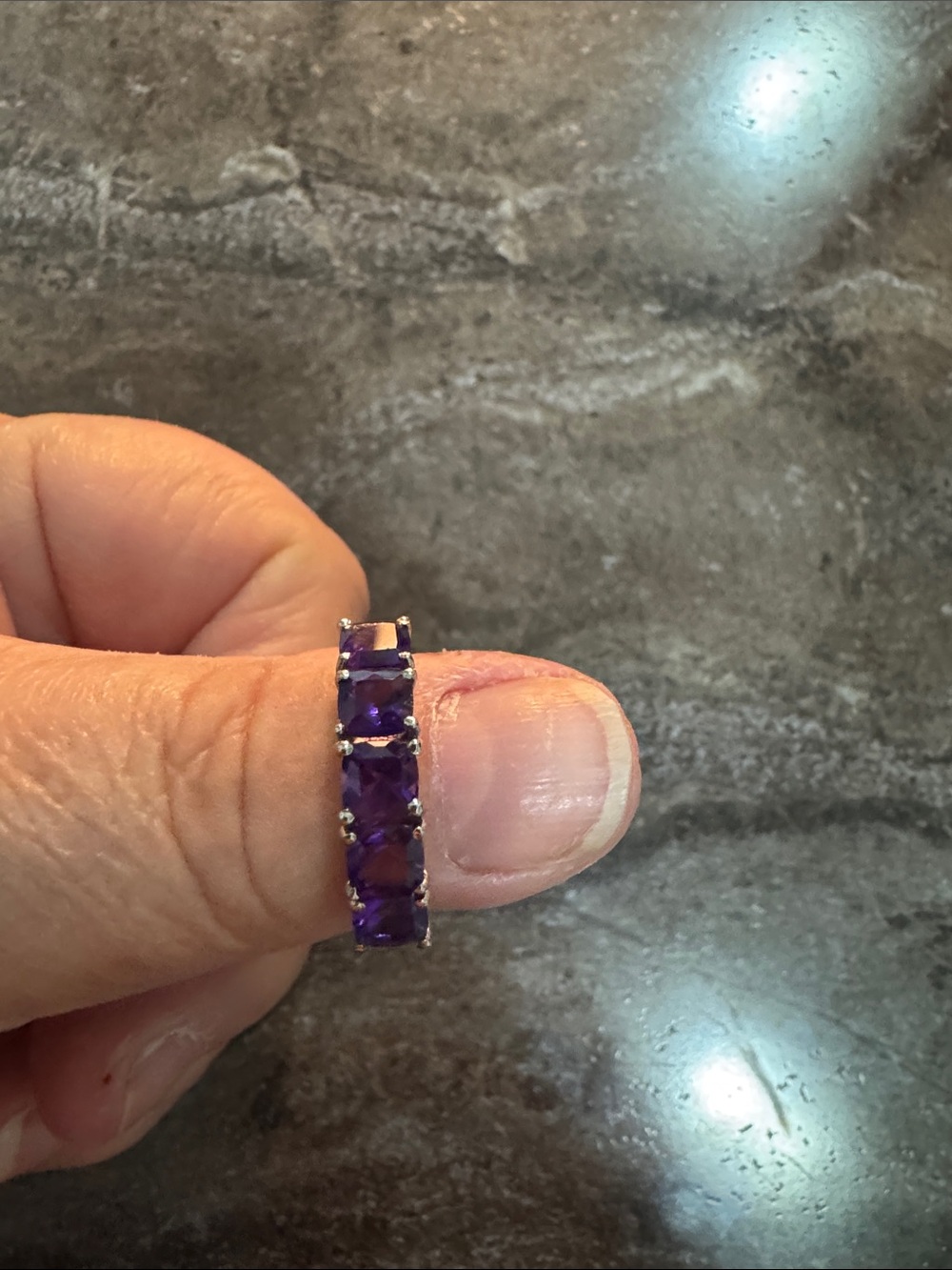 Classic Purple Stone Eternity Band - Women Jewelry